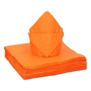 40x oranje kleine cocktail servetten 25 x 25 cm kopen