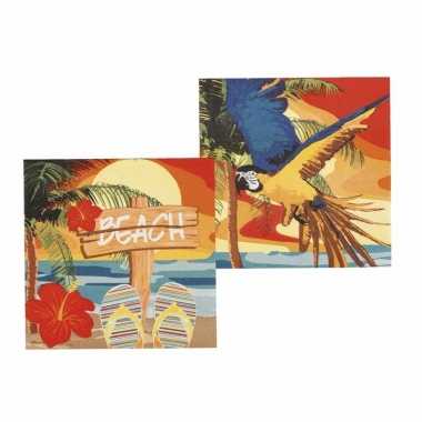 Hawaii thema servetten 12 stuks kopen
