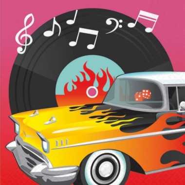 Klassieke Rock and Roll servetten van papier 16 stuks kopen