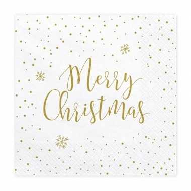 Merry christmas kerst servetten 20 stuks 33 cm kopen
