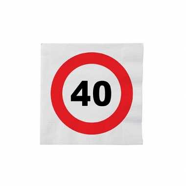 Papieren stopbord servetten 40 jaar kopen