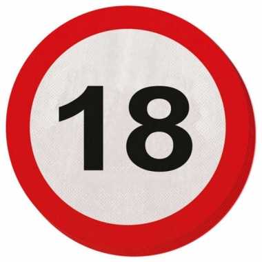 Servetjes 18 jaar verkeersbord