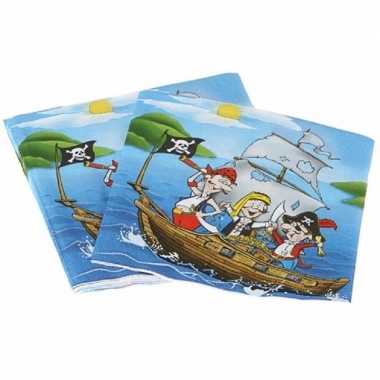 Servetten piraten kinder thema feestje 60 stuks kopen