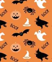 20x halloween horror oranje servetten met figuren print 33 x 33 cm