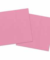 40x stuks servetten van papier roze 33 x 33 cm