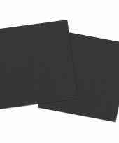 40x stuks servetten van papier zwart 33 x 33 cm