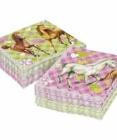 60x papieren servetjes met paarden print 33 x 33 cm