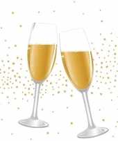 60x witte 31 december nieuwjaar servetjes champagne proost 33 x 33 cm versiering decoratie