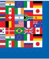 Papieren servetten met wereld vlaggen 10192654