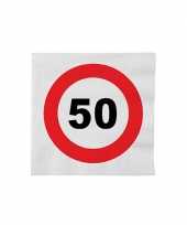 Papieren stopbord servetten 50 jaar