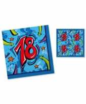 Servetten 18 jaar 33 cm blauw