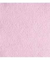 Servetten roze barok 3 laags 15 stuks